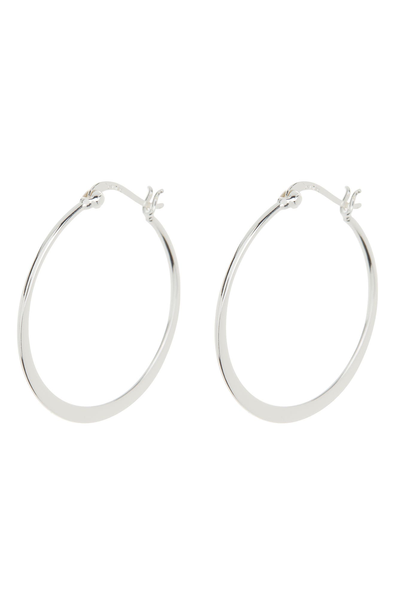 Argento Vivo Sterling Silver Large Flat Hoop Earrings