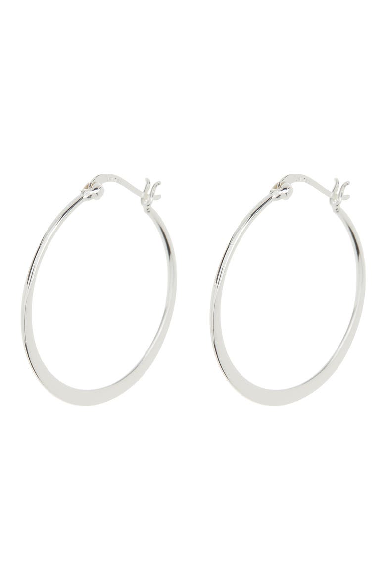 Large Flat Hoop Earrings, Main, color, SILVER