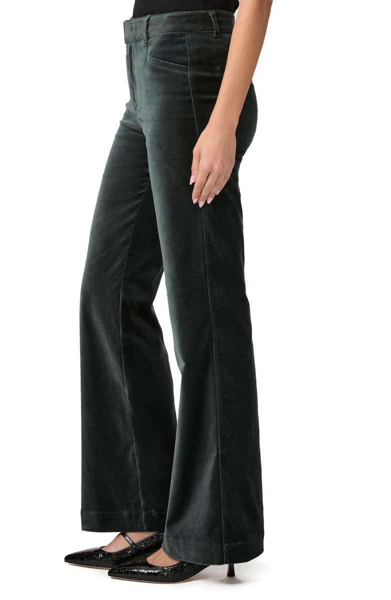 PAIGE Leenah Wide Leg Velvet Pants, Alternate, color, Dark Spruce