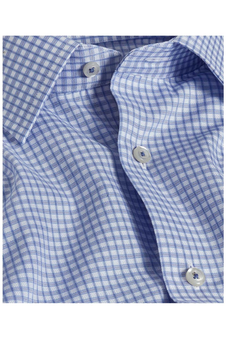 Trim Fit Check Cotton Dobby Dress Shirt, Alternate, color, BLUE/ SKY