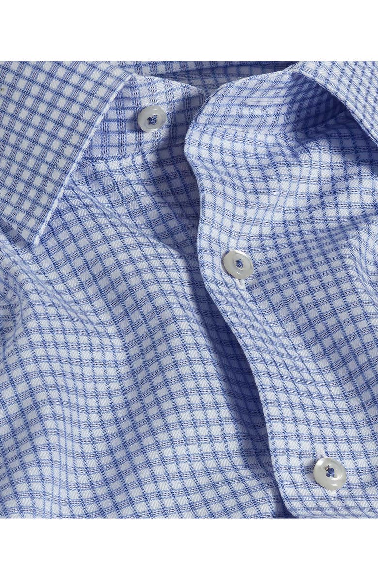 David Donahue Trim Fit Check Cotton Dobby Dress Shirt, Alternate, color, Blue/ Sky