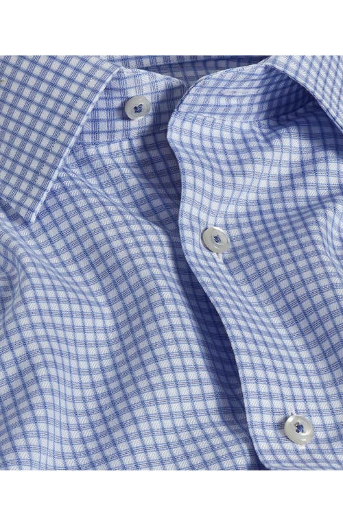 David Donahue Slim Fit Shadow Check Cotton Dress Shirt In Blue