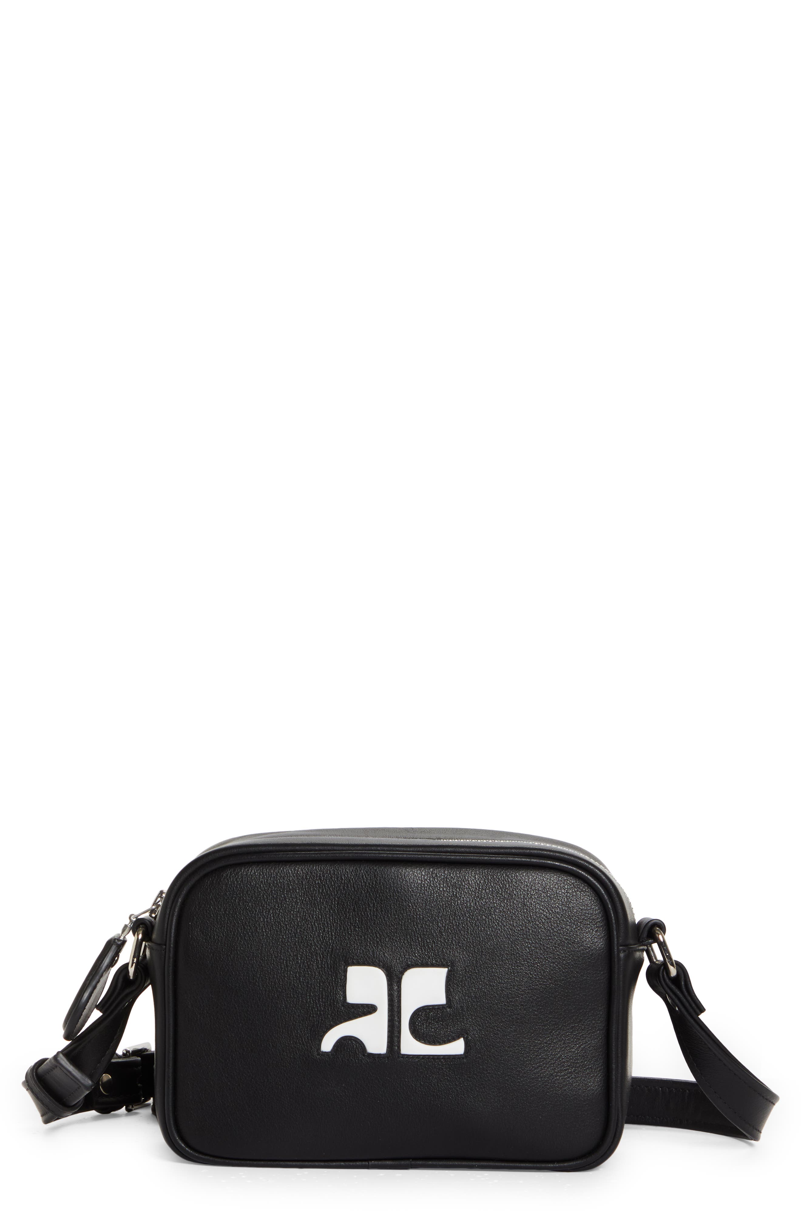 Courrèges Leather Crossbody Camera Bag, Main, color, 