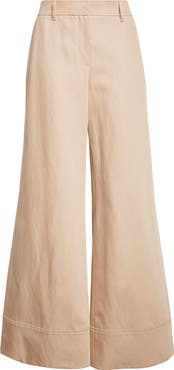Lafayette 148 New York Charles Cotton & Linen Wide Leg Pants
