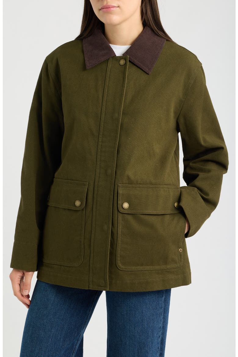 Cascades Canvas Barn Coat, Alternate, color, DARK OLIVE