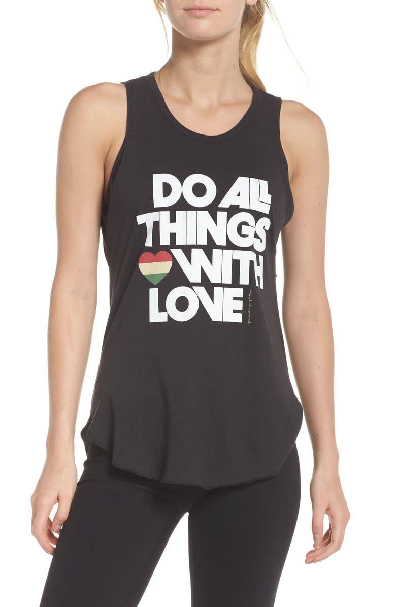 Spiritual Gangster Do All Things with Love Open Back Tank, Main, color,