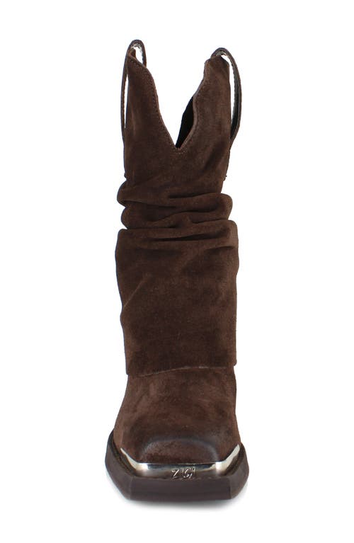 Zigi Western Boot In Brown Suede