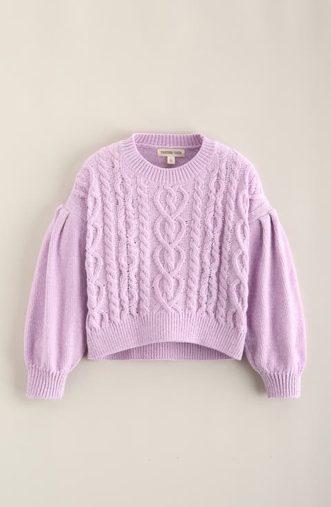 Kids' Heart Cable Knit Sweater