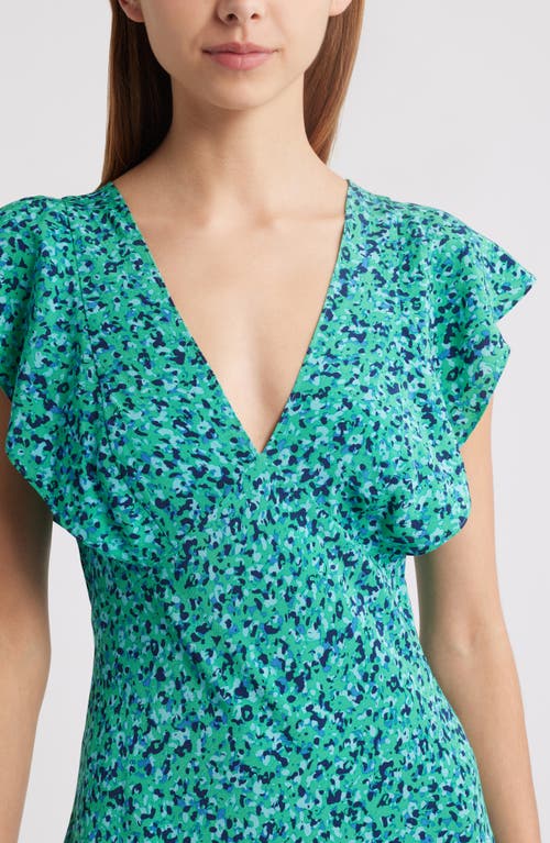 Rails Dina Flutter Sleeve Midi Dress In Green Speckled