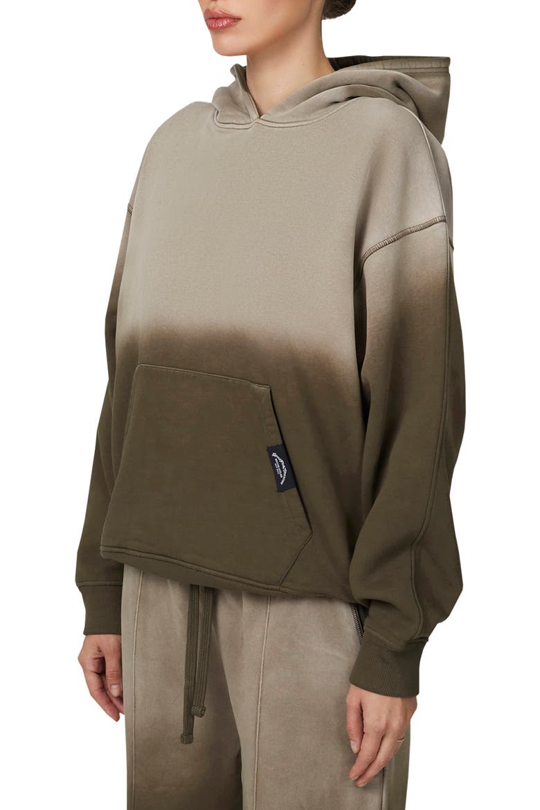 Gradient Spray Relaxed  Hoodie, Alternate, color, Brown