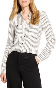 NIC+ZOE Painted Stripe Button-Up Shirt