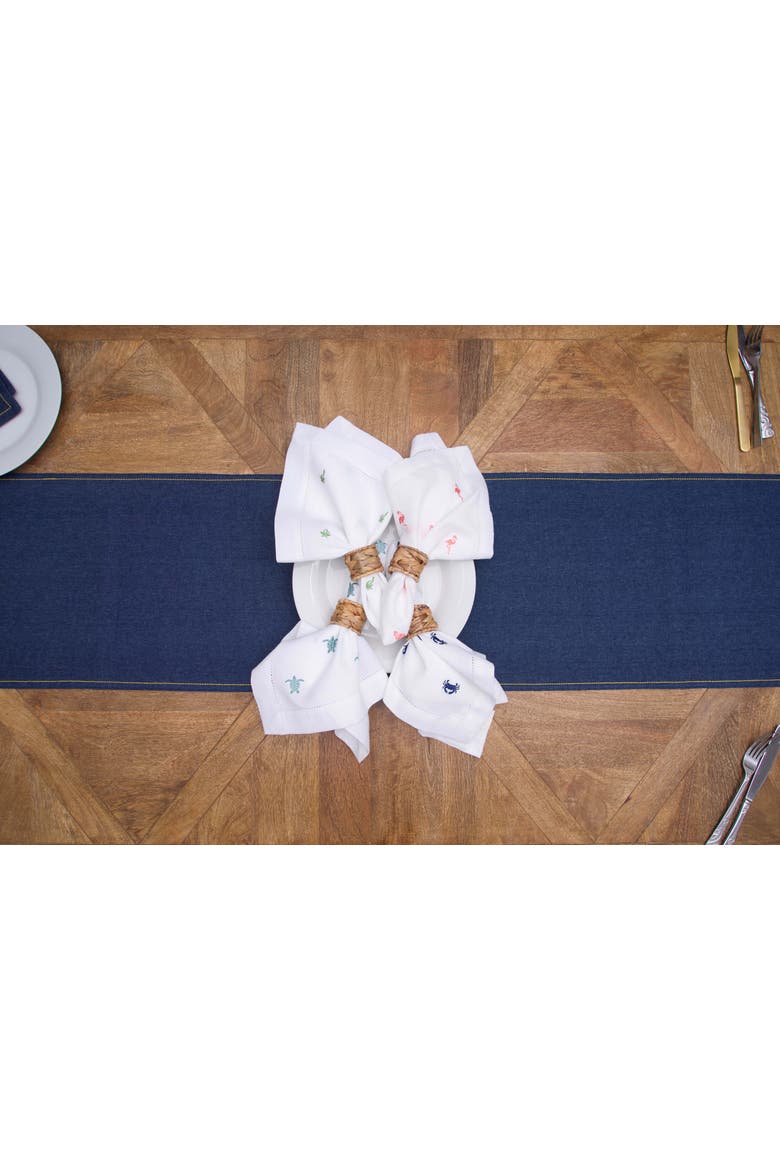 Denim Dinner Table Runner 13" x 72" for Everyday Casual Tabletop Celebrations, Alternate, color, Blue