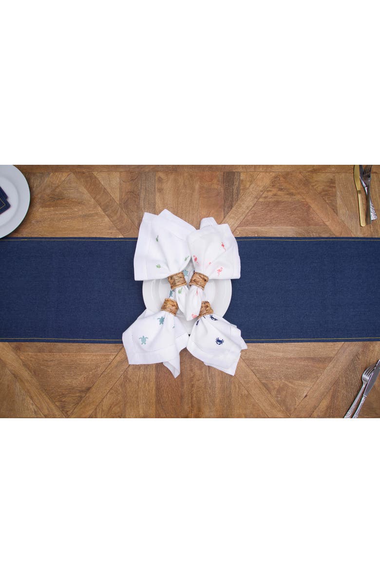 C&F Home Denim Dinner Table Runner 13" x 72" for Everyday Casual Tabletop Celebrations, Alternate, color, Blue