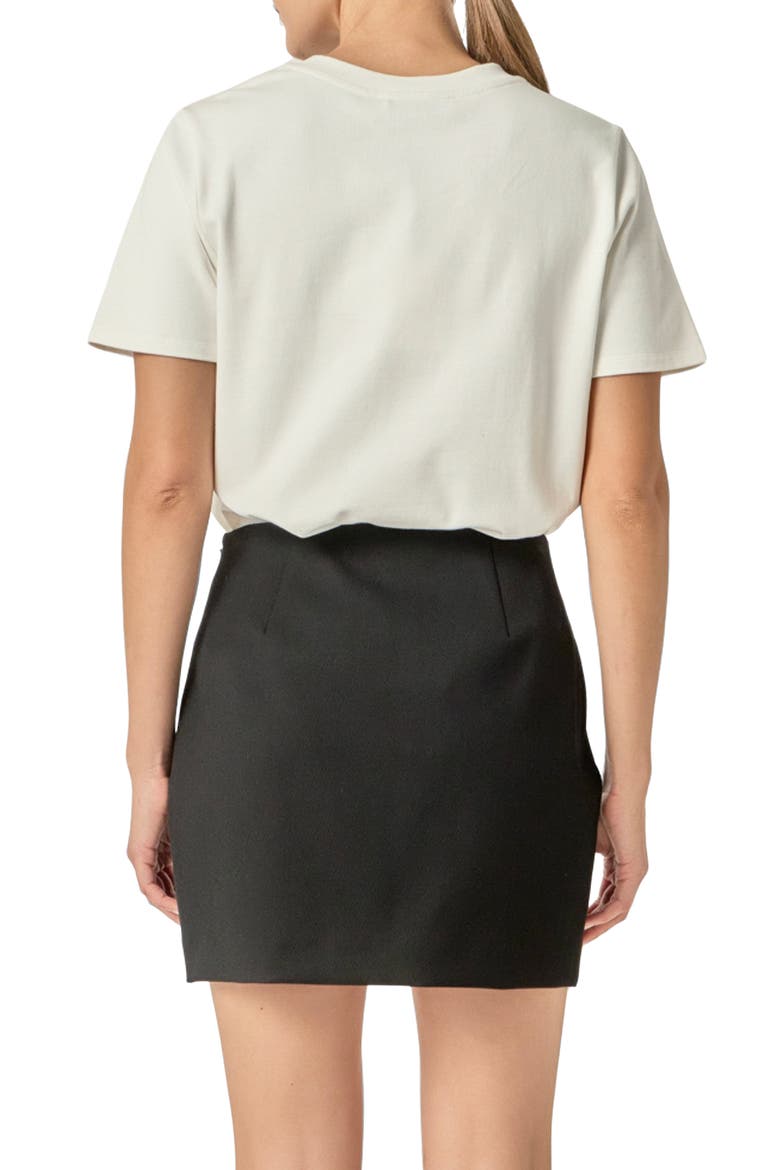 Appliqué Bow T-Shirt, Alternate, color, WHITE
