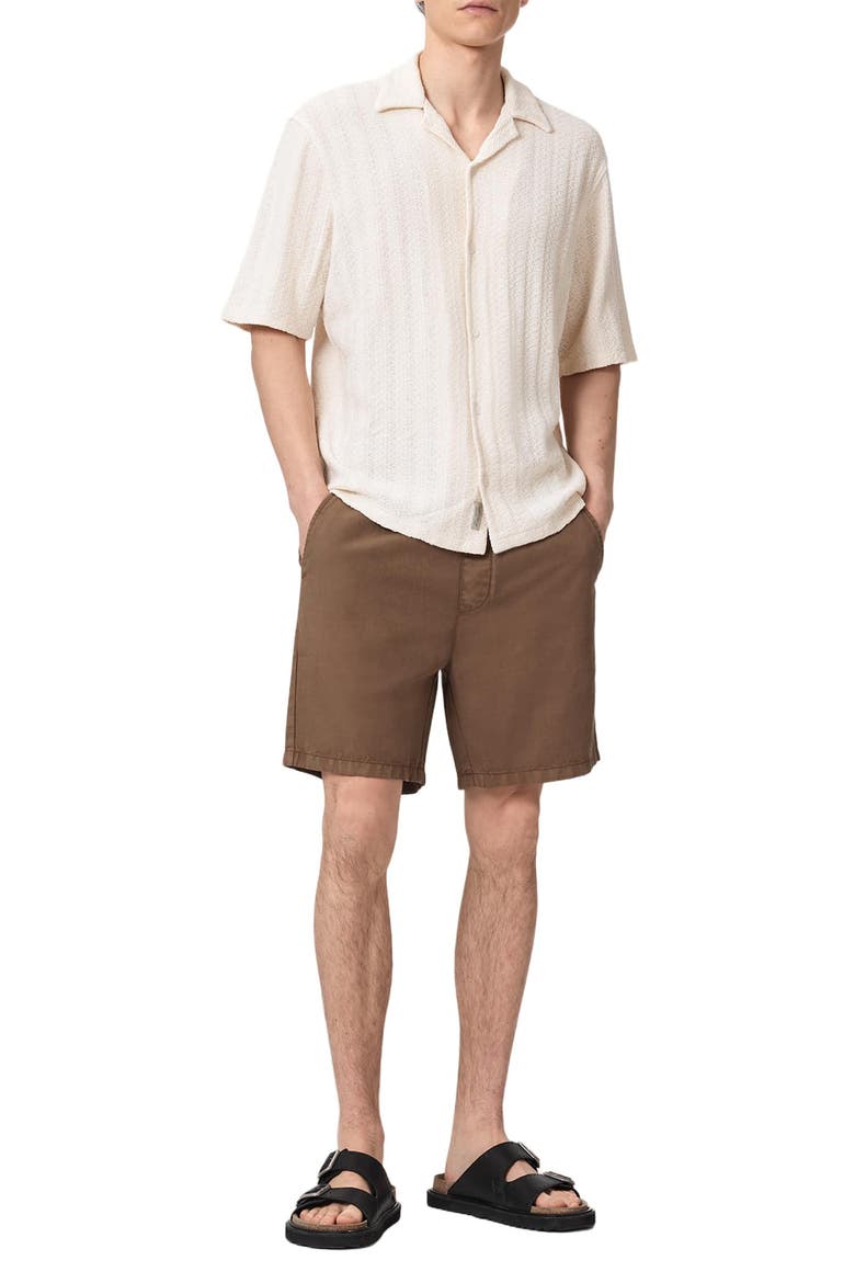 Trace Textured Cotton Camp Shirt, Alternate, color, SWAN WHITE