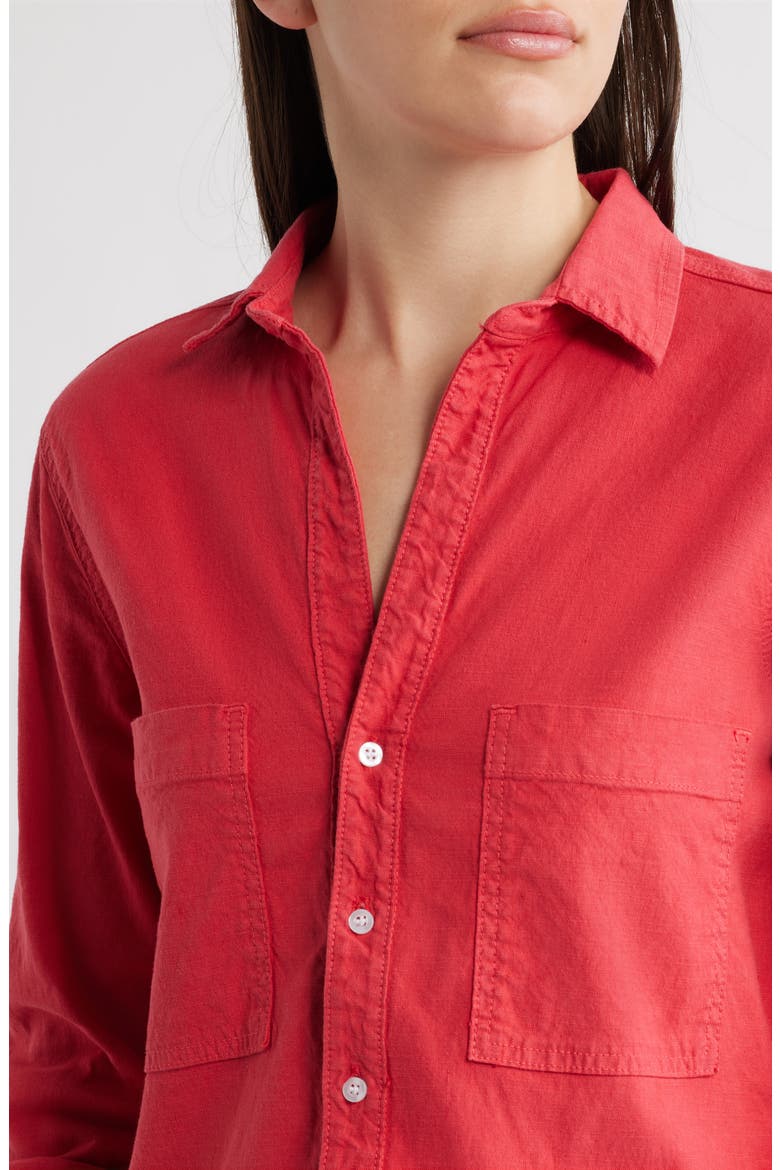 Ireland Patch Pocket Long Sleeve Shirtdress, Alternate, color, WASHED RED