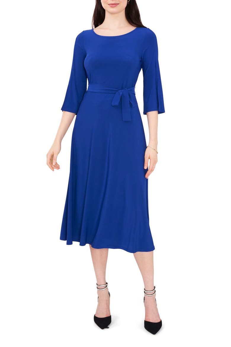 Scoop Neck Midi Dress, Main, color, BLUE