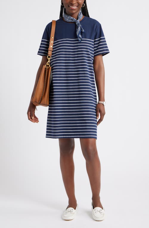 Caslon ® Patch Pocket Stripe T-shirt Dress In Blue
