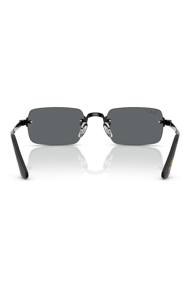 54mm Polarized Oval Sunglasses, Alternate, color, BLACK / DARK GREY POLAR