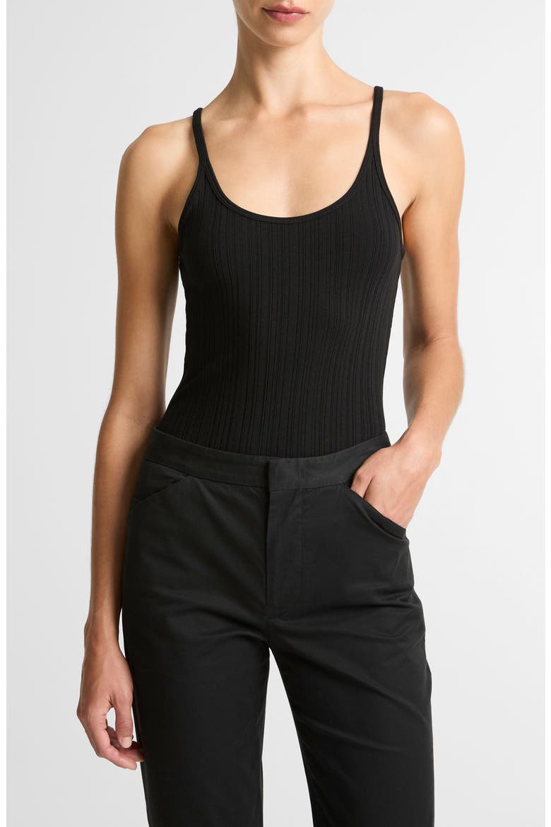 Variegated Rib Tank, Main, color, BLACK