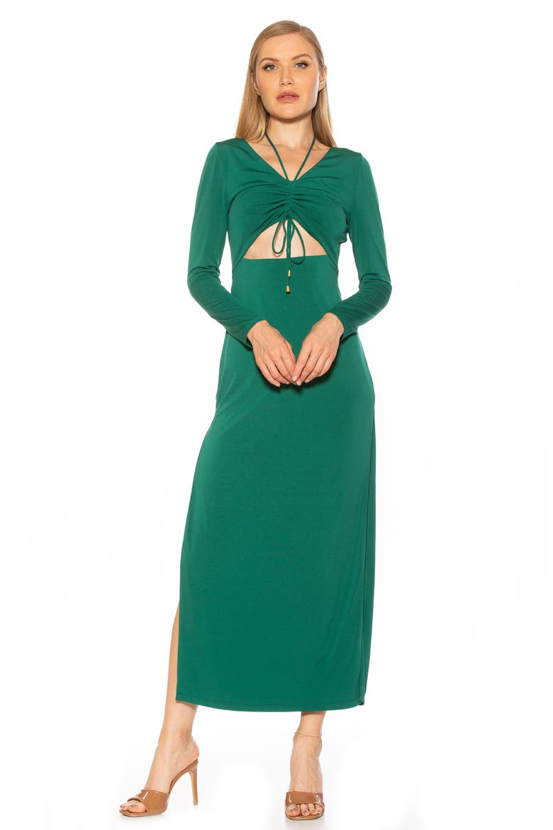 Farish Long Sleeve Maxi Dress, Alternate, color, EMERALD