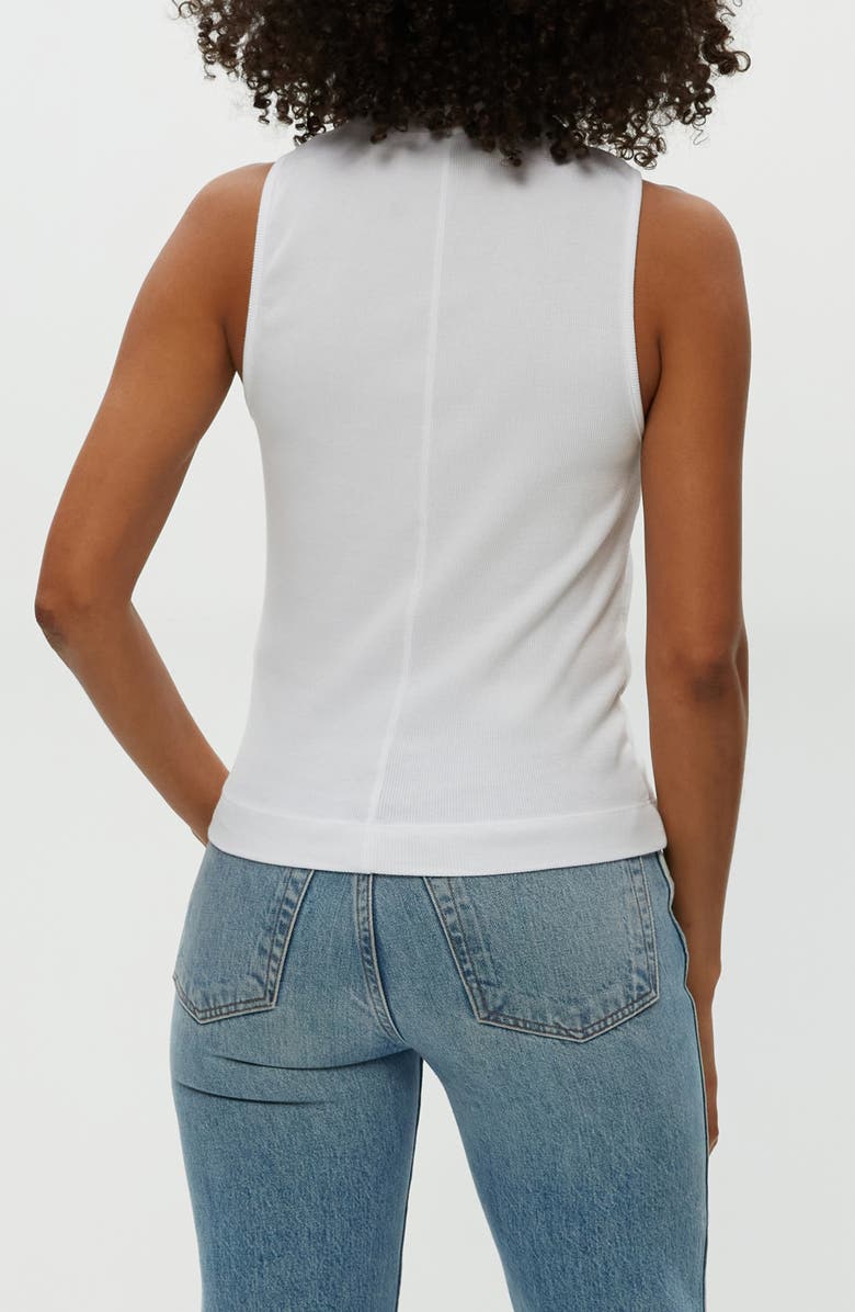 Michael Stars Chiara Mock Neck Rib Tank, Alternate, color, White