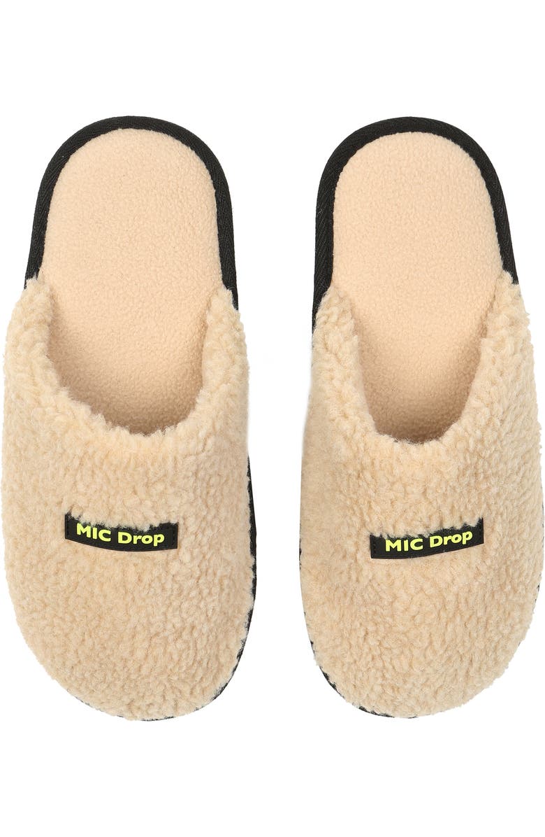 BTS THEMED MERCH MIC Drop Fleece Slipper, Alternate, color,