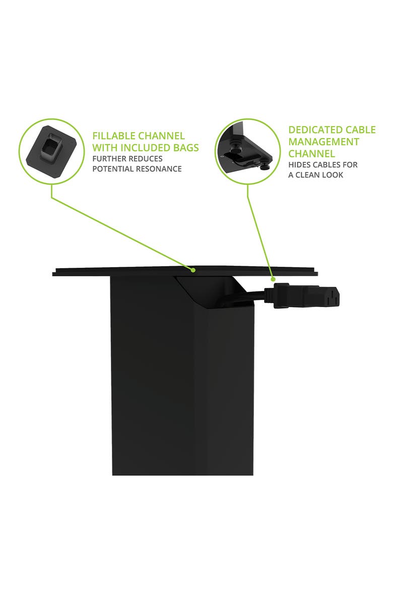 SX22 22" Tall Fillable Speaker Stands with Isolation Feet - Pair, Alternate, color, Black