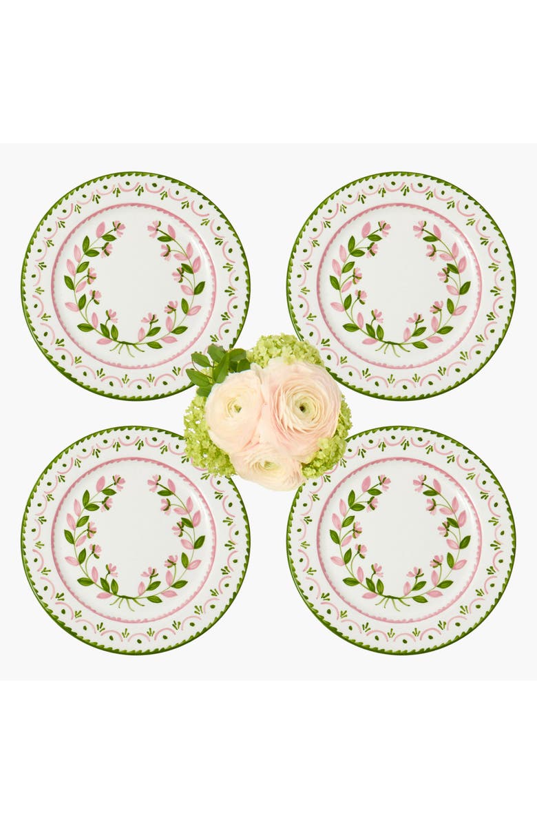 Mrs. Alice Green & Pink Josephine Garland Dinner Plates, Main, color,