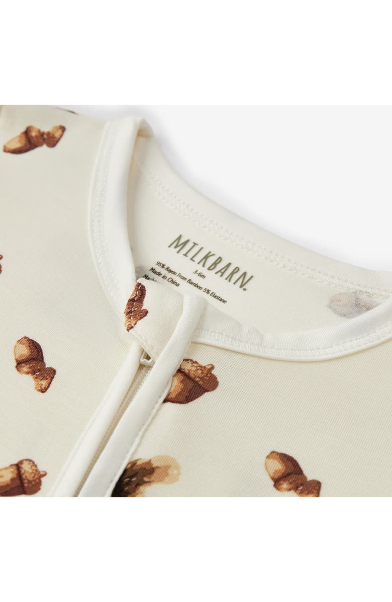 Milkbarn Luxe Stretch Zipper Footed Romper, Alternate, color, Chipmunk