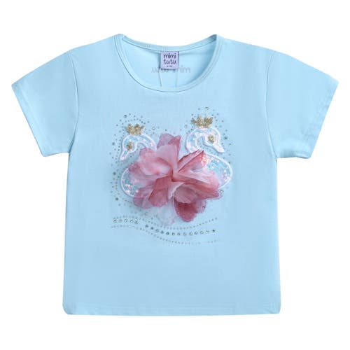 Mimi Tutu Swan-appliqué T-shirt In Blue