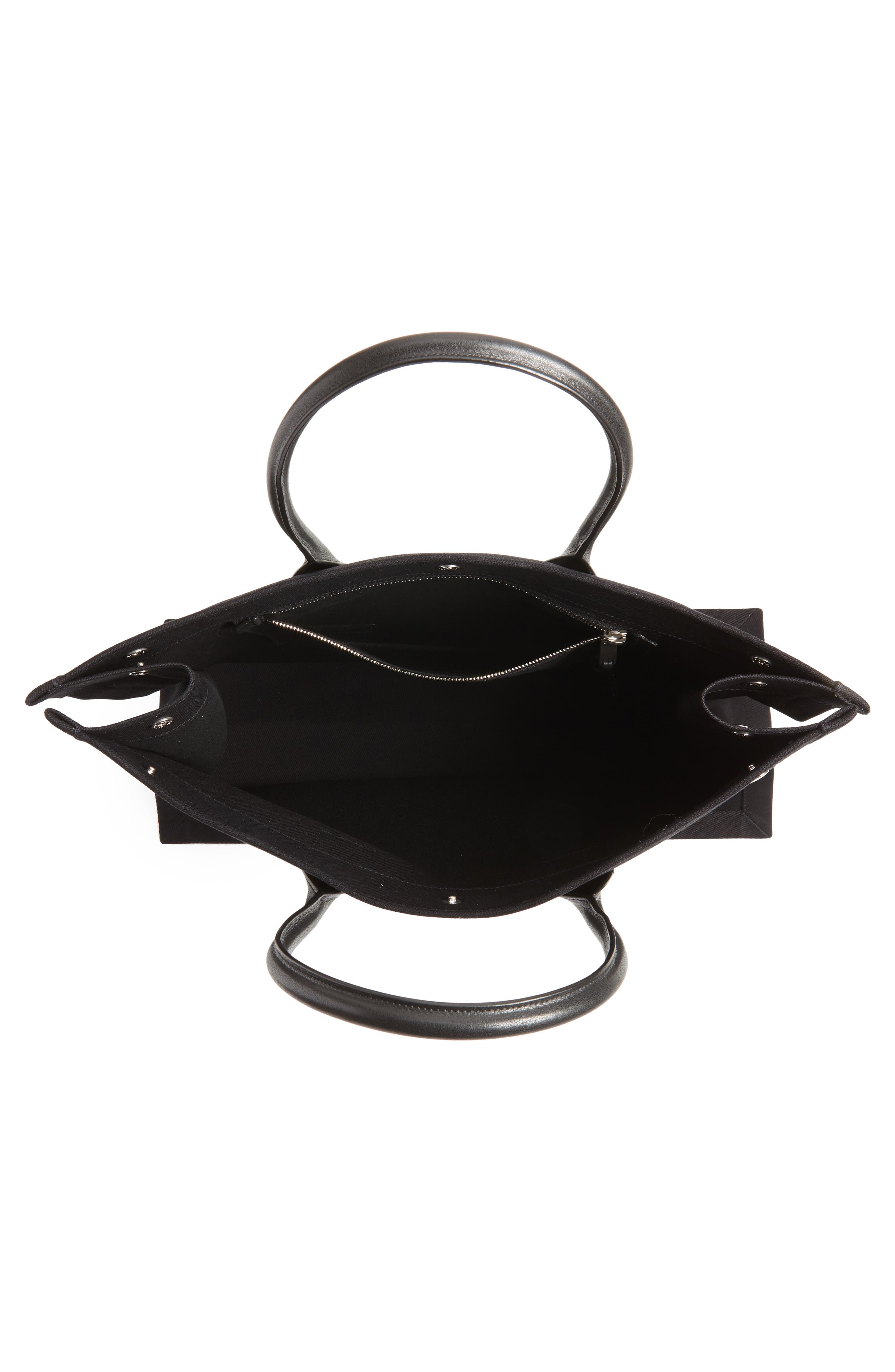 Saint Laurent Noe Rive Gauche Logo Canvas Tote, Alternate, color, 