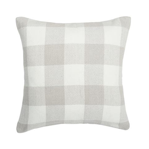 Franklin Pebble Gingham Check Cotton Blend Accent Throw Pillow 18" x 18"