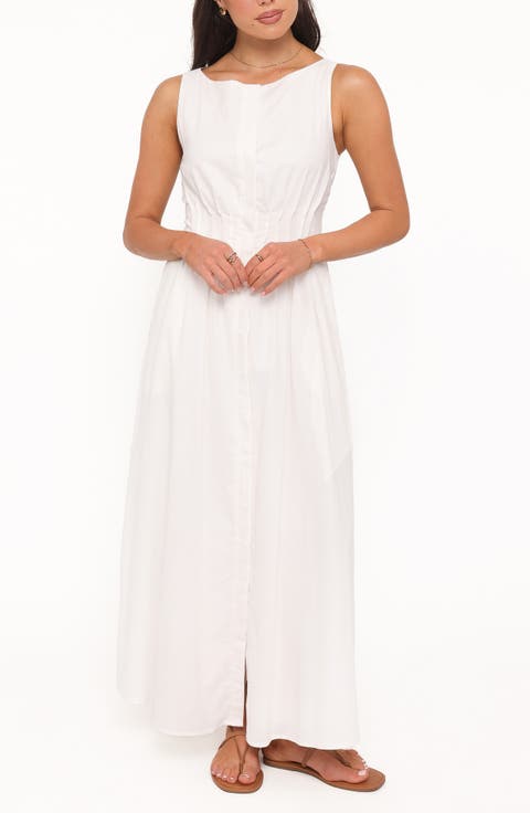 Prunella Pintuck Sleeveless Maxi Dress