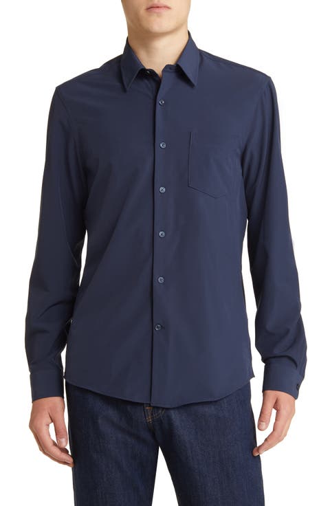 Solid Button-Up Shirt
