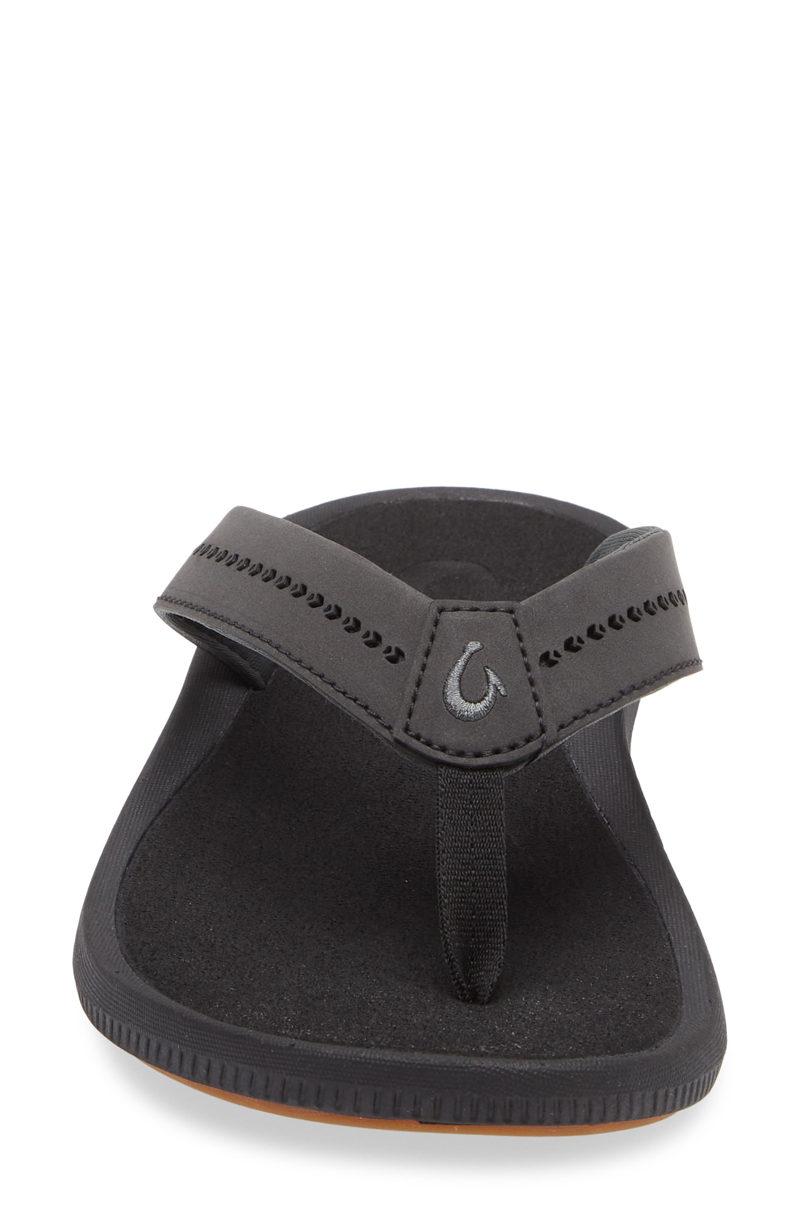 OluKai Ulele Water Resistant Flip Flop, Alternate, color, Black / Black