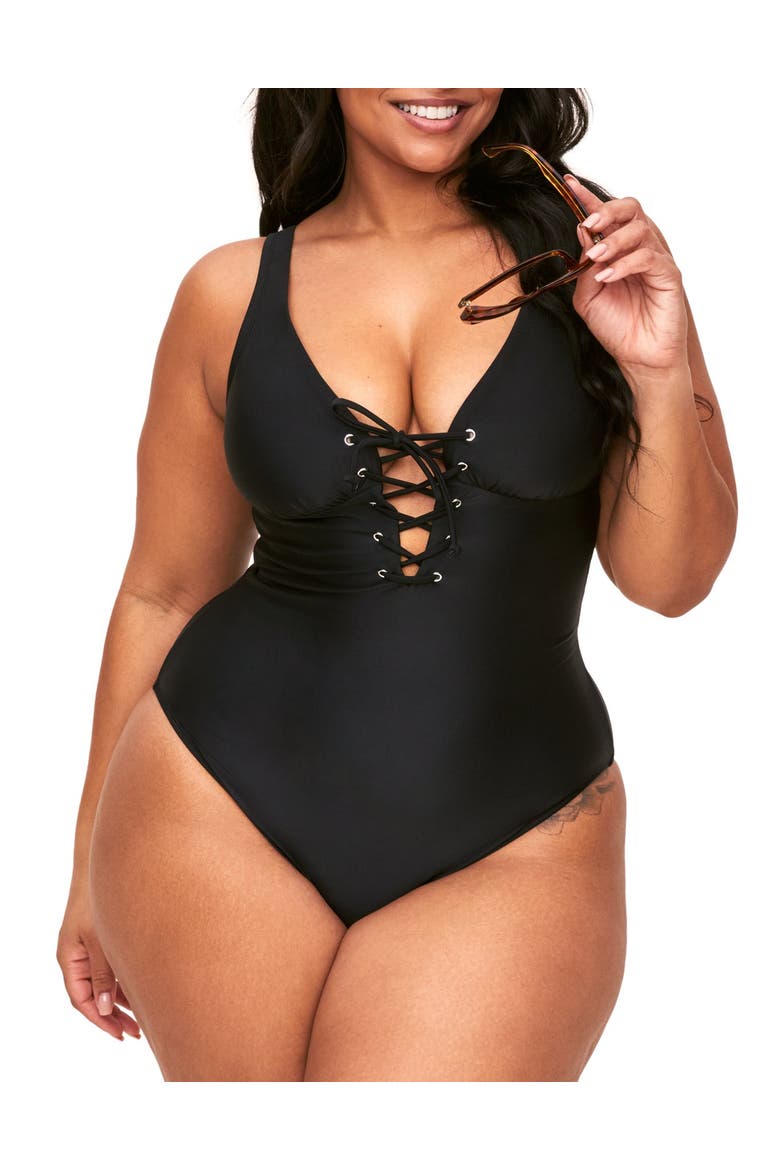 Evangeline Swimwear One-Piece, Main, color, Black
