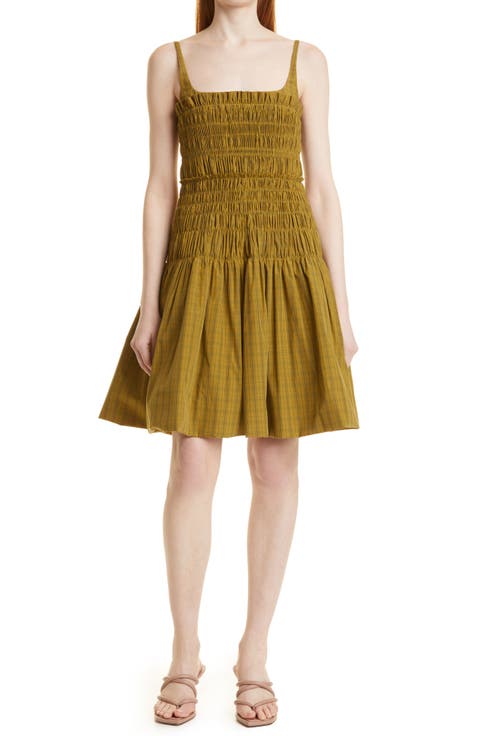 Shirred Sleeveless Dress