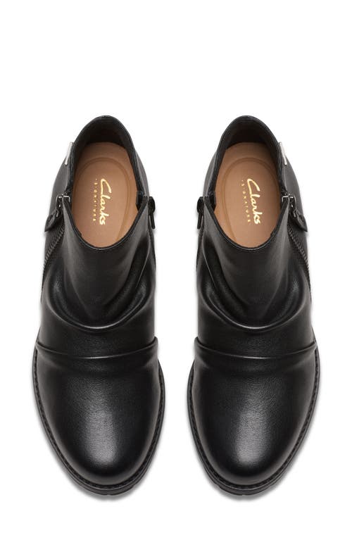 Clarks Women's Hearth Dove Lug Sole Ruched Booties In Black