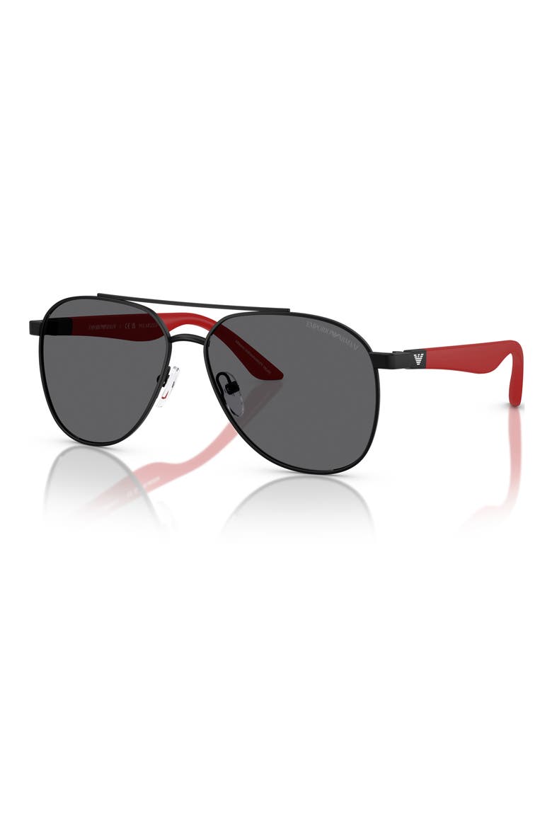 Kids' 53mm Pilot Sunglasses, Alternate, color, MATTE BLACK / GREY POLAR