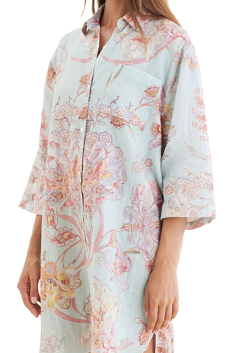 Papinelle Coco Resort Linen Nightshirt, Alternate, color, 