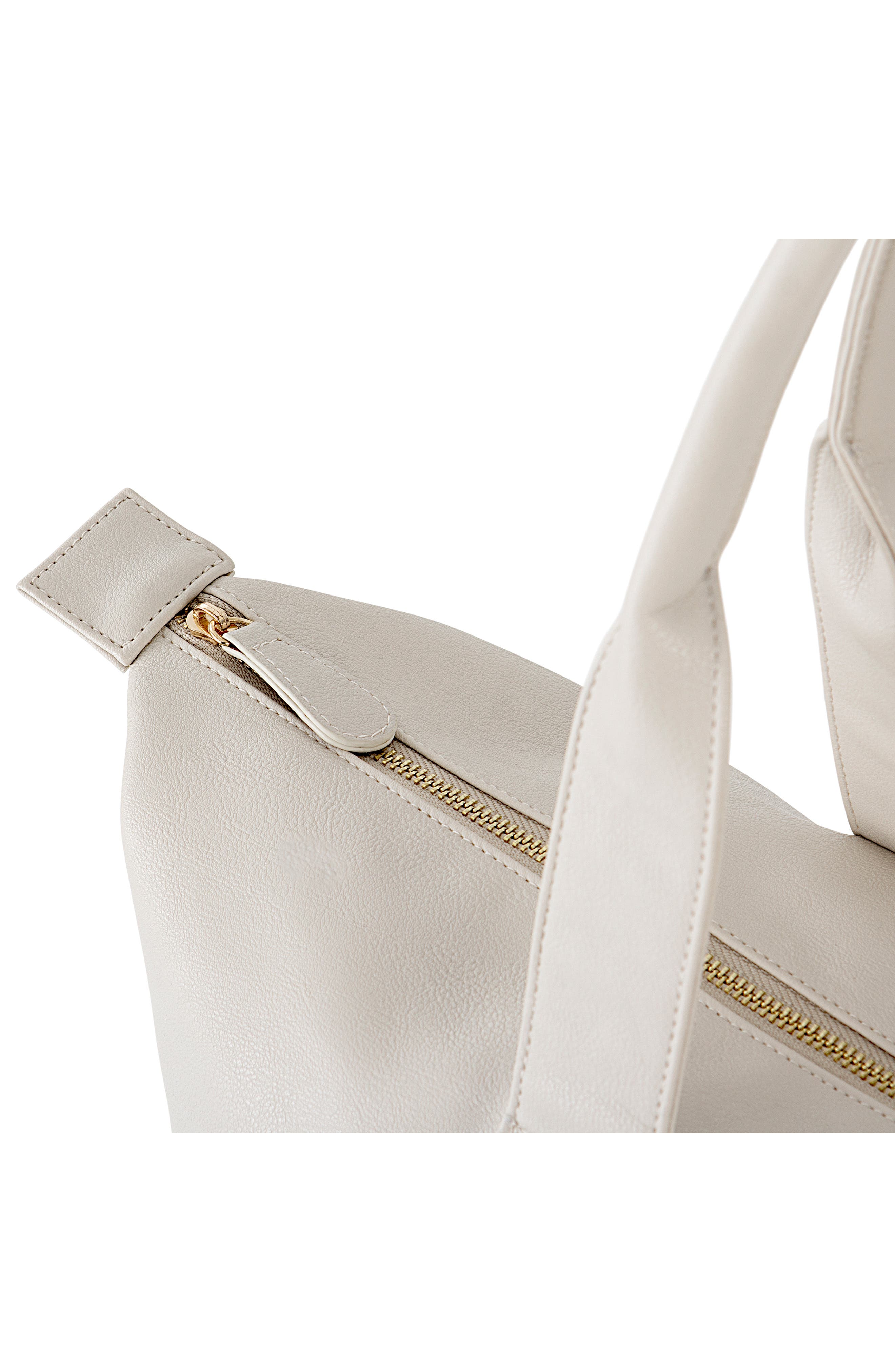 Cathy's Concepts Monogram Vegan Leather Tote with Shoe Base, Alternate, color, 