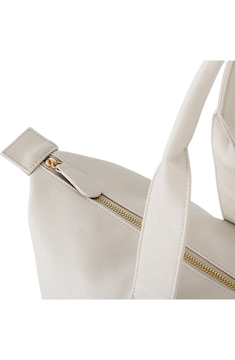 Cathy's Concepts Monogram Vegan Leather Tote with Shoe Base, Alternate, color,