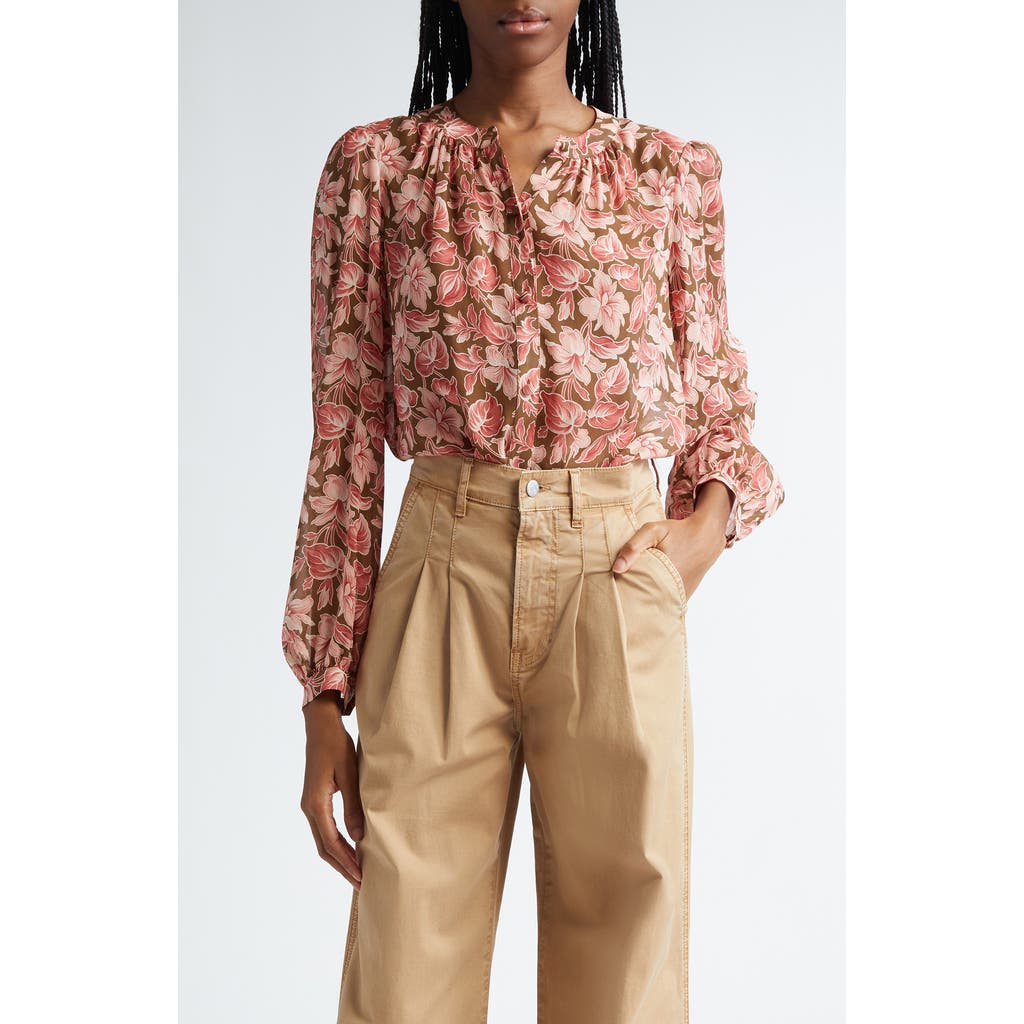 VERONICA BEARD VERONICA BEARD ASHLYNN FLORAL PRINT SILK SHIRT