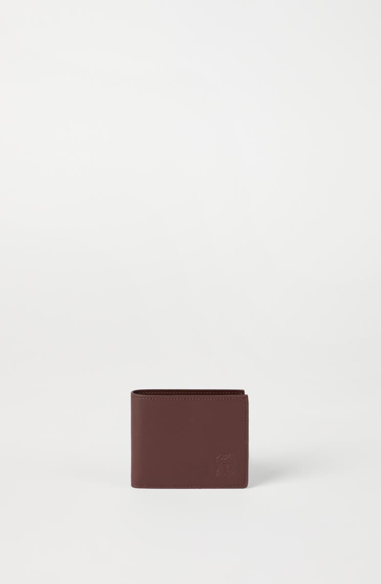 Brunello Cucinelli Calfskin wallet, Alternate, color, Brown