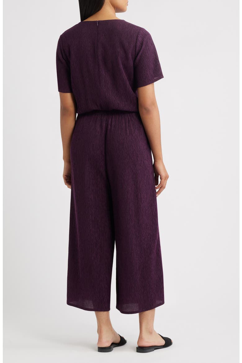 Crinkle Wide Leg Jumpsuit, Alternate, color, BLACKBERRY
