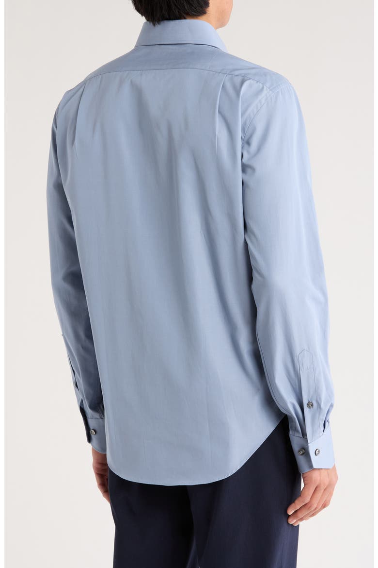 Trim Fit Cotton Dress Shirt, Alternate, color, SLATE BLUE