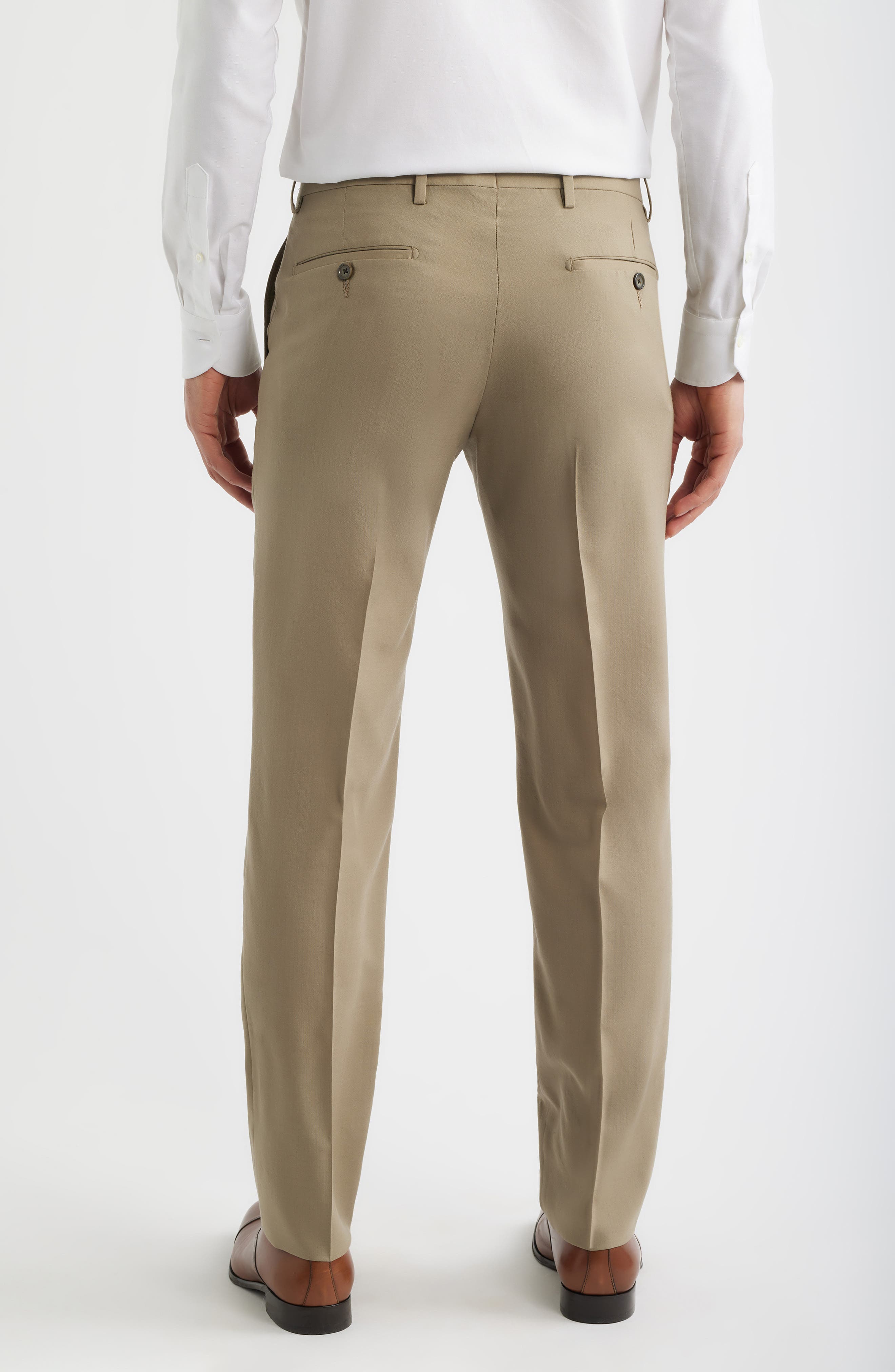 Flat Front Tropical Weight Wool Dress Pants - image 2