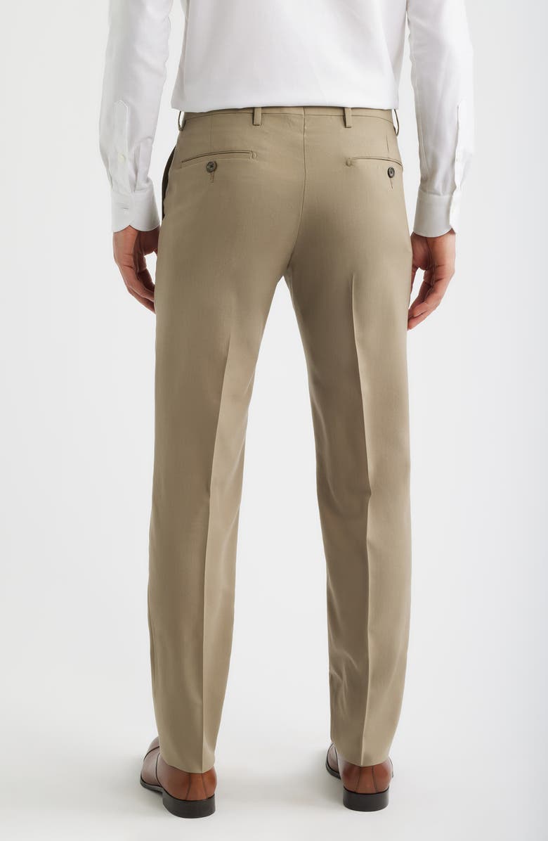 Berle Flat Front Tropical Weight Wool Dress Pants, Alternate, color, Taupe