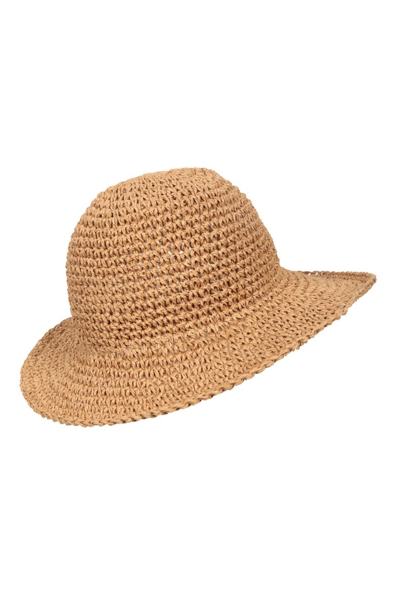 Straw Packable Sun Hat, Alternate, color, Dark Beige